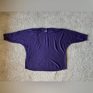 Chico’s 3 XL Cashmere Blend Lightweight Knit Pullover Sweater Purple 3/4 Sleeve
